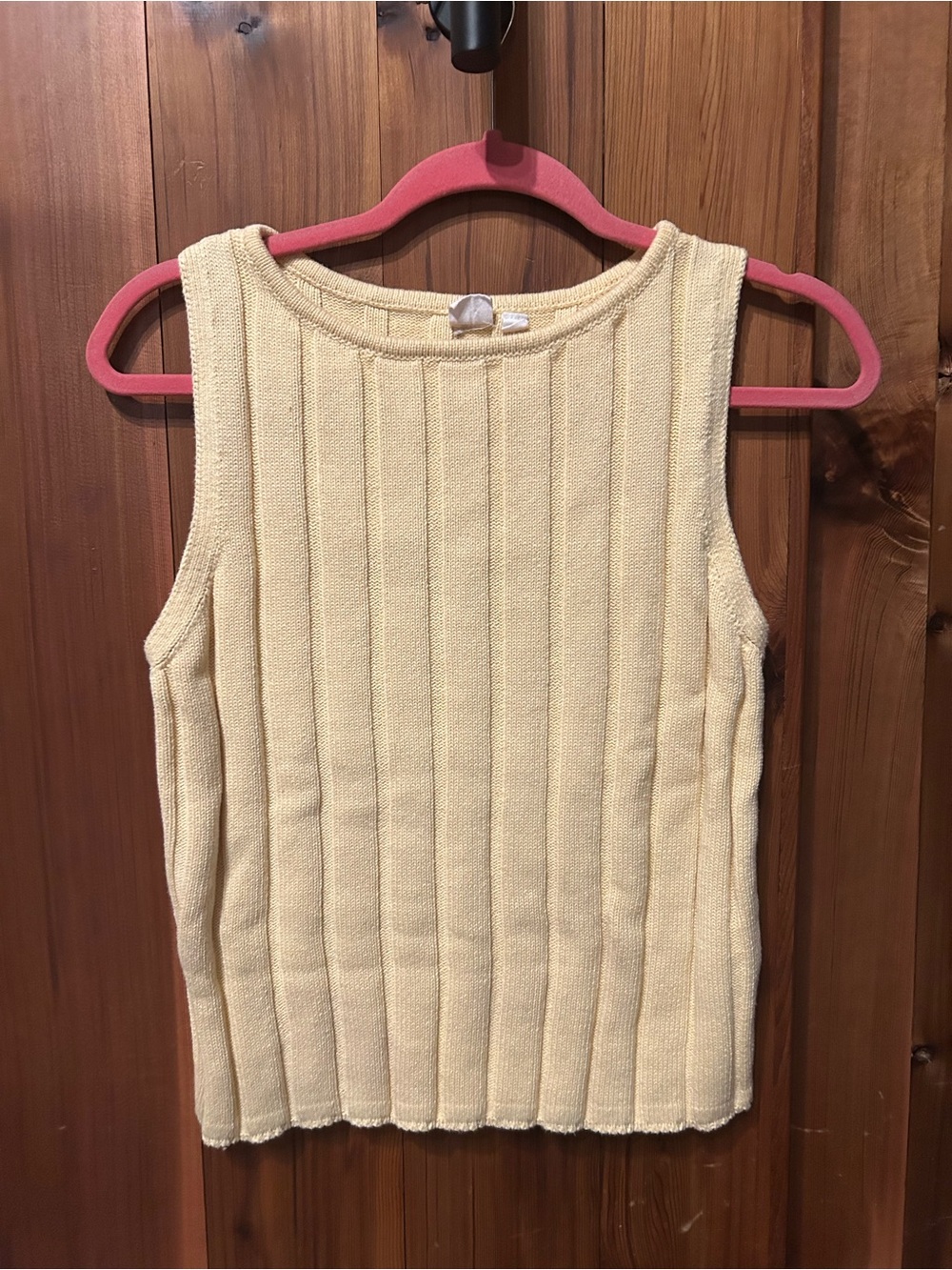GAP Ribbed Tank Top in Pale Yellow